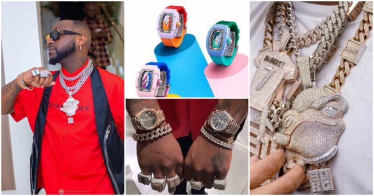 Davido and His Costly Assortment of Jewelry, From a Richard Mille to the Frog Face Pendant