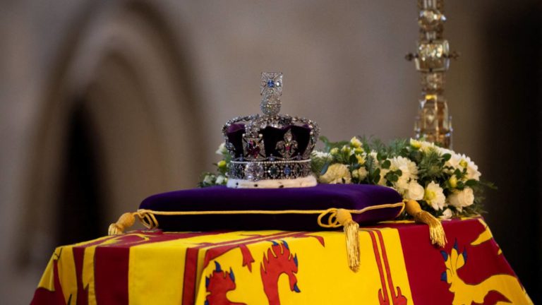 What’s the significance of the Imperial State Crown on prime of Queen Elizabeth’s coffin?