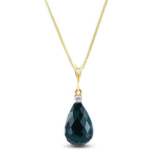 Galaxy Gold GG 14k Strong Gold 18″ Necklace with briolette Emerald Pendant