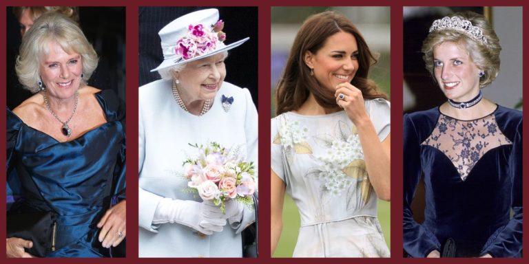 39 Images of Princess Diana, Kate Middleton, and Queen Elizabeth in Sapphire Jewellery