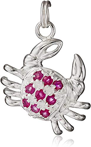 Sterling Silver Real Purple Ruby Crab Pave-Setting Clasp Drop Fashion Appeal