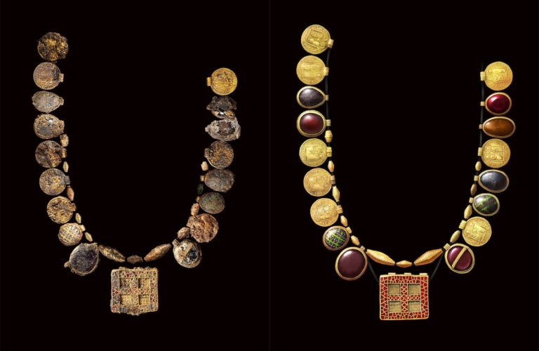 Medieval necklace ‘Harpole Treasure’ discovered at Northampton burial web site