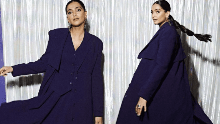 Sonam Kapoor’s ‘Approach Of Life’ In A Trendy Deep Purple Winter Trench Coat