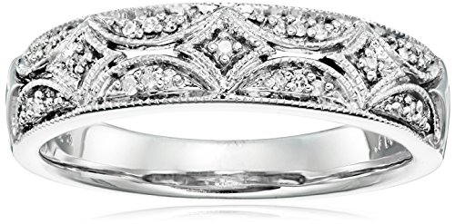 Amazon Assortment Sterling Silver Diamond Accent Band Ring, Measurement 7