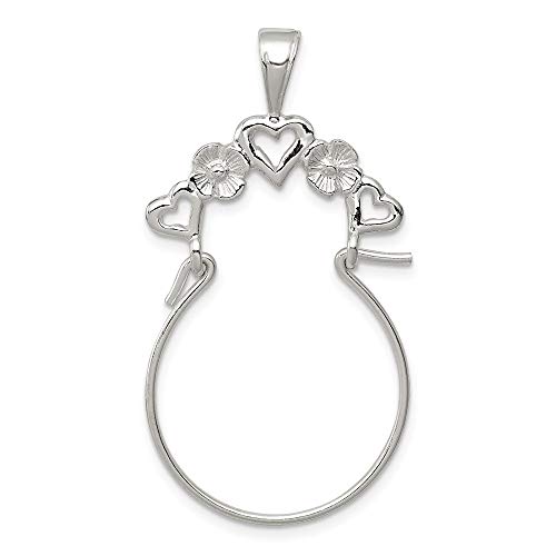 JewelryWeb – Sterling Silver Polished 5 Coronary heart Allure holder Pendant – Ring Holder for Mother – Mom’s day Birthday Christmas Present for Mother Grandmother