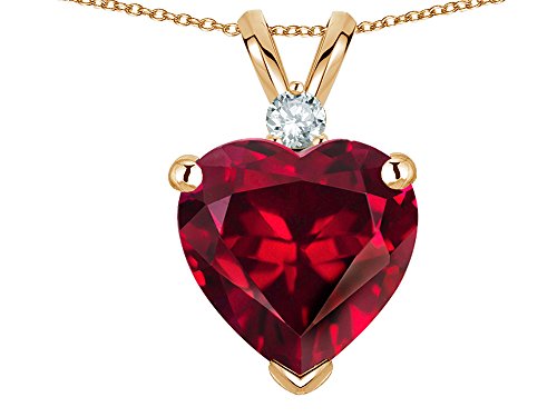 Star Okay 8mm Coronary heart Form Created Ruby Coronary heart Pendant Necklace 14 kt White Gold