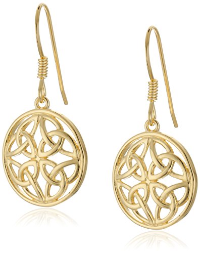 Amazon Assortment 18k Yellow Gold Plated Sterling Silver Celtic Knot Spherical Drop Earrings