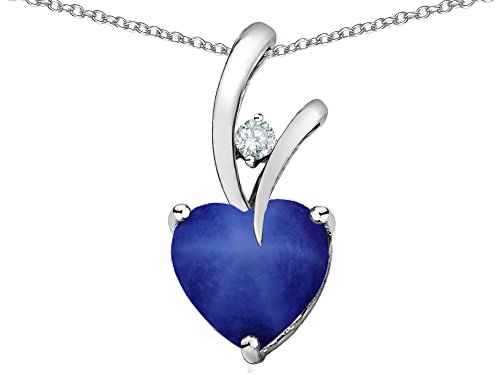 Star KHeart Form 8mm Created Star Sapphire Infinite Love Pendant Necklace Sterling Silver